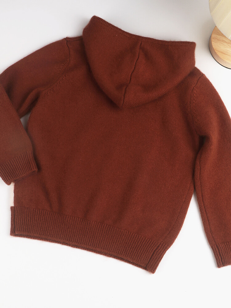 Soft Cat Graphic Cashmere Hoodie Sweater for Boys and Girls